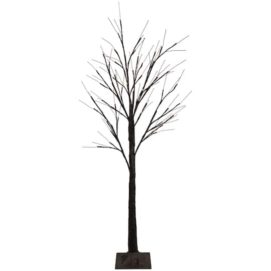 4ft. Pre-Lit Brown Twig Artificial Christmas Tree, Warm White LED Lights